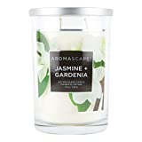Aromascape PT41917 2-Wick Scented Jar Candle, Jasmine & Gardenia, 19-Ounce, White