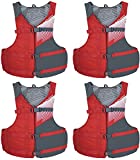Stohlquist Fit Adult PFD Life Vest , Red [4-Pack]