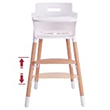 Tiny Dreny Wooden Baby High Chair | High Chair for Babies and Toddlers | 3-in-1 Baby High Chair Grows up with Family | Highchair with Adjustable Footrest and Removable Tray